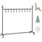 10-Hook Christmas Stocking Holder Stand on Wheels Freestanding Rack-Black